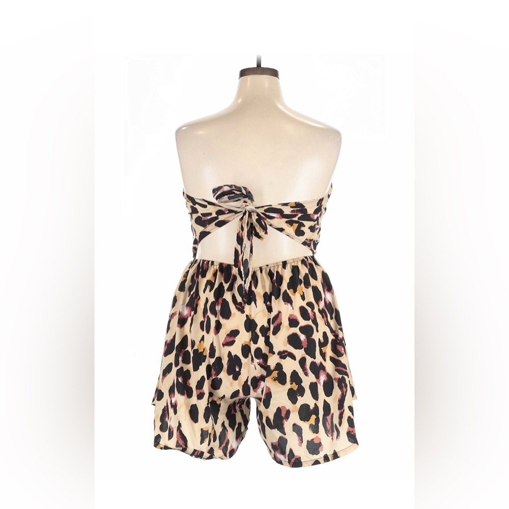 Leopard Print Strapless Romper - Picture 3 of 4